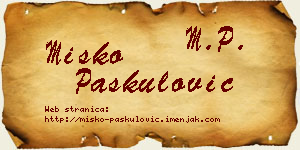 Miško Paskulović vizit kartica